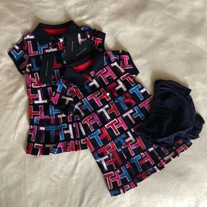 Baby girls polo dress with bloomer set.
